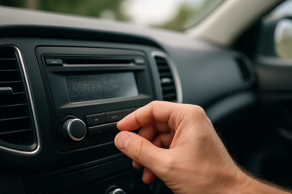 réglage d'un autoradio qui grésille